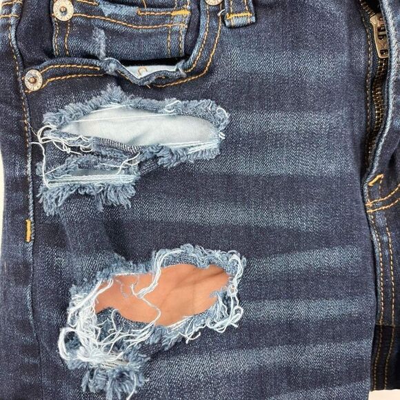 American Eagle Super Stretch Hi Rise‎ Shortie Size 0 destroyed distressed denim - Picture 7 of 14